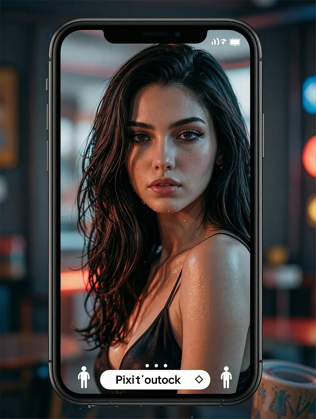 Rae, a fictional AI character, in a sound booth between takes